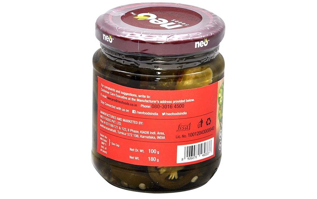 Neo Sliced Jalapeno    Glass Jar  180 grams